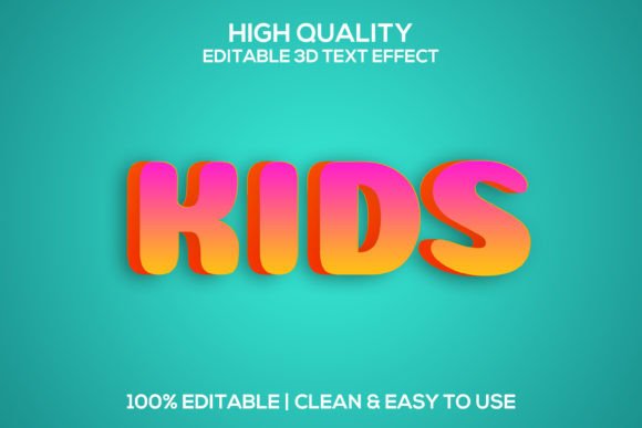 3D Kids Text Effect: Editable PSD for Playful Branding