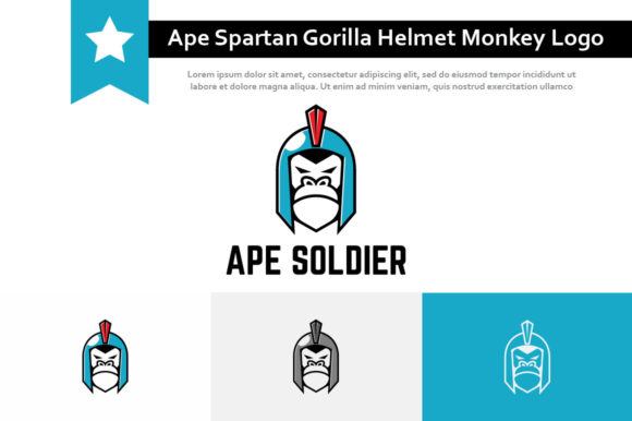 Ape Soldier Spartan Gorilla Helmet Logo: Unleash Your Brand's Inner Warrior