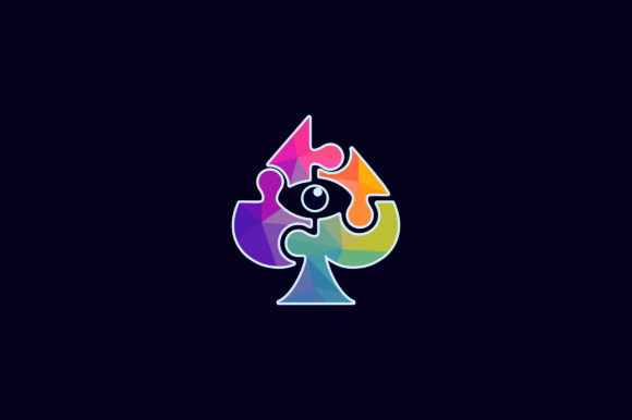 Colorful Spades Playing Card Cyclops Eye: Bold Graphic for Modern Brands