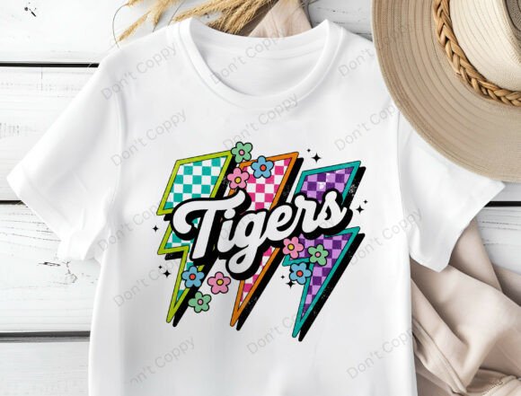 Electrify Your Team Spirit: The Tigers Lightning Bolts PNG Design