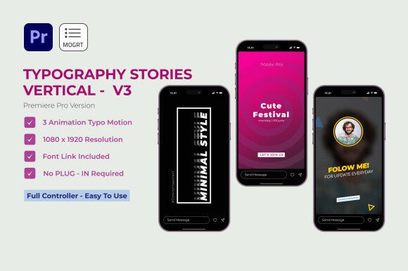 Typography Stories V3: Dynamic Premiere Pro Templates